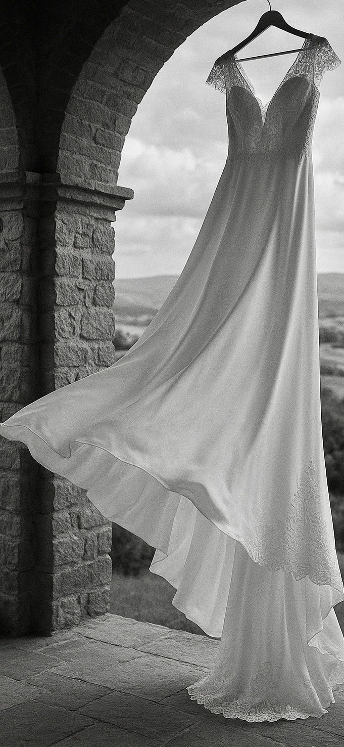 Abito da sposa in bianco e nero